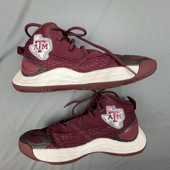Adidas Exhibit A Mid Maroon White Basketball Shoes Texas A&M NCAA PE Mens 8.5 main image 11